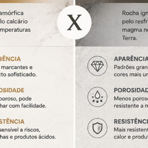 Qual a diferença entre mármore e granito?